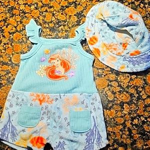 Disney princess Ariel 2pc outfit 3mo.